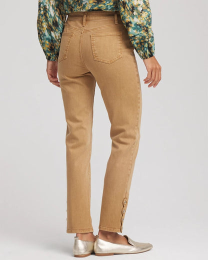 Chico's Girlfriend Slim Ankle Jeans Caramel Apple