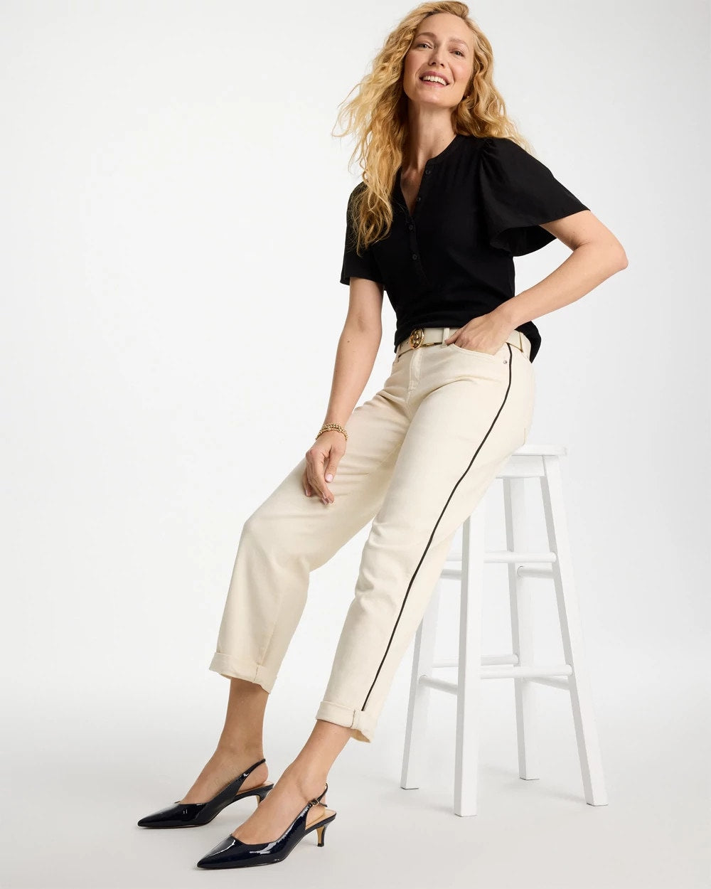 Chico's Relaxed Boyfriend Jean Sea Salt
