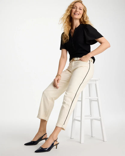 Chico's Relaxed Boyfriend Jean Sea Salt