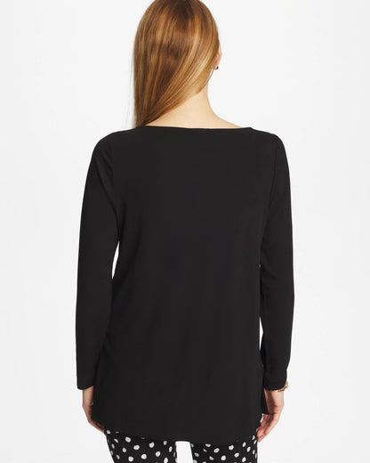 Chico's Matte Jersey Button Tunic Black