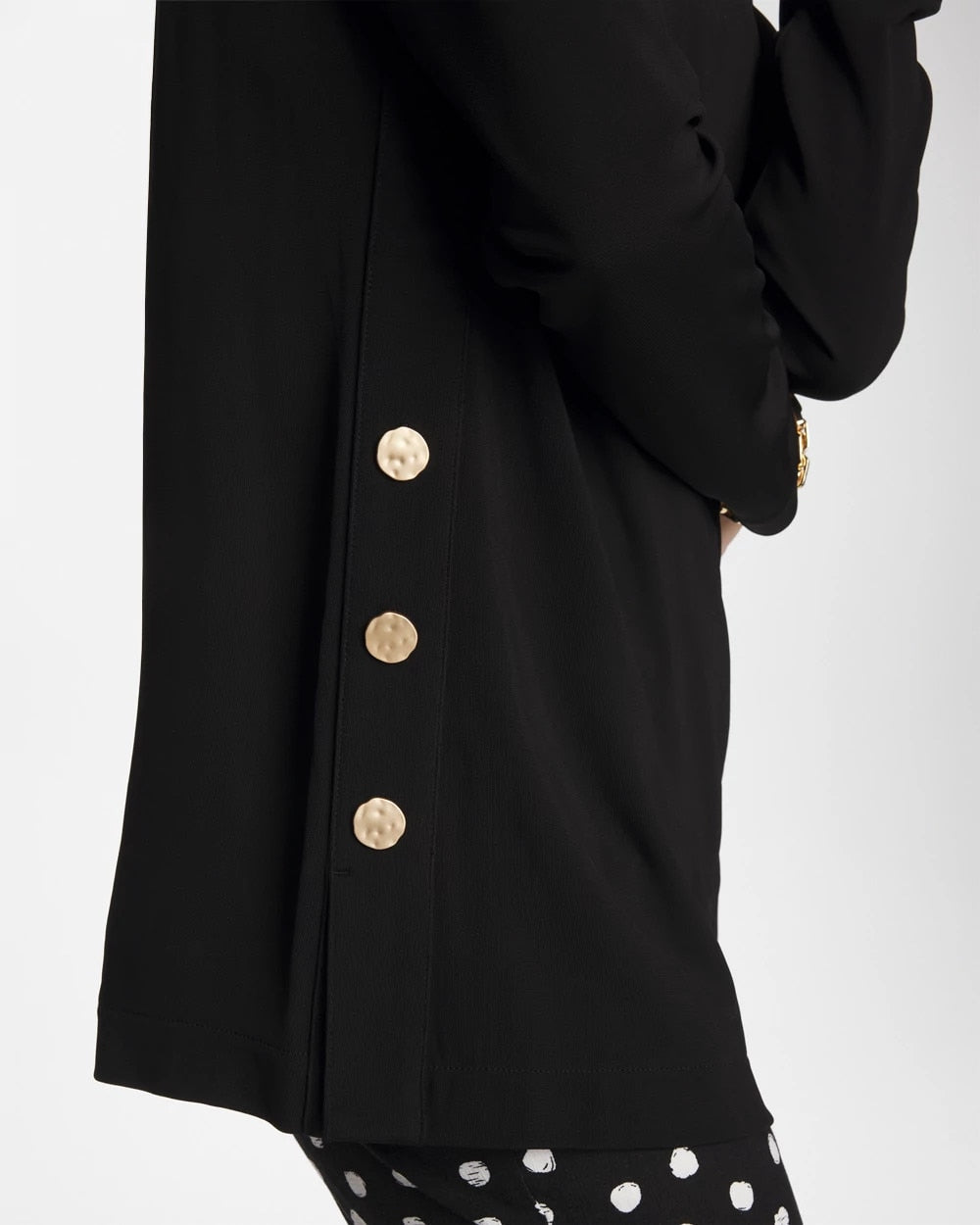 Chico's Matte Jersey Button Tunic Black