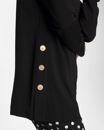 Chico's Matte Jersey Button Tunic Black