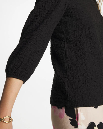 Chico's Textured Feminine Tee Black