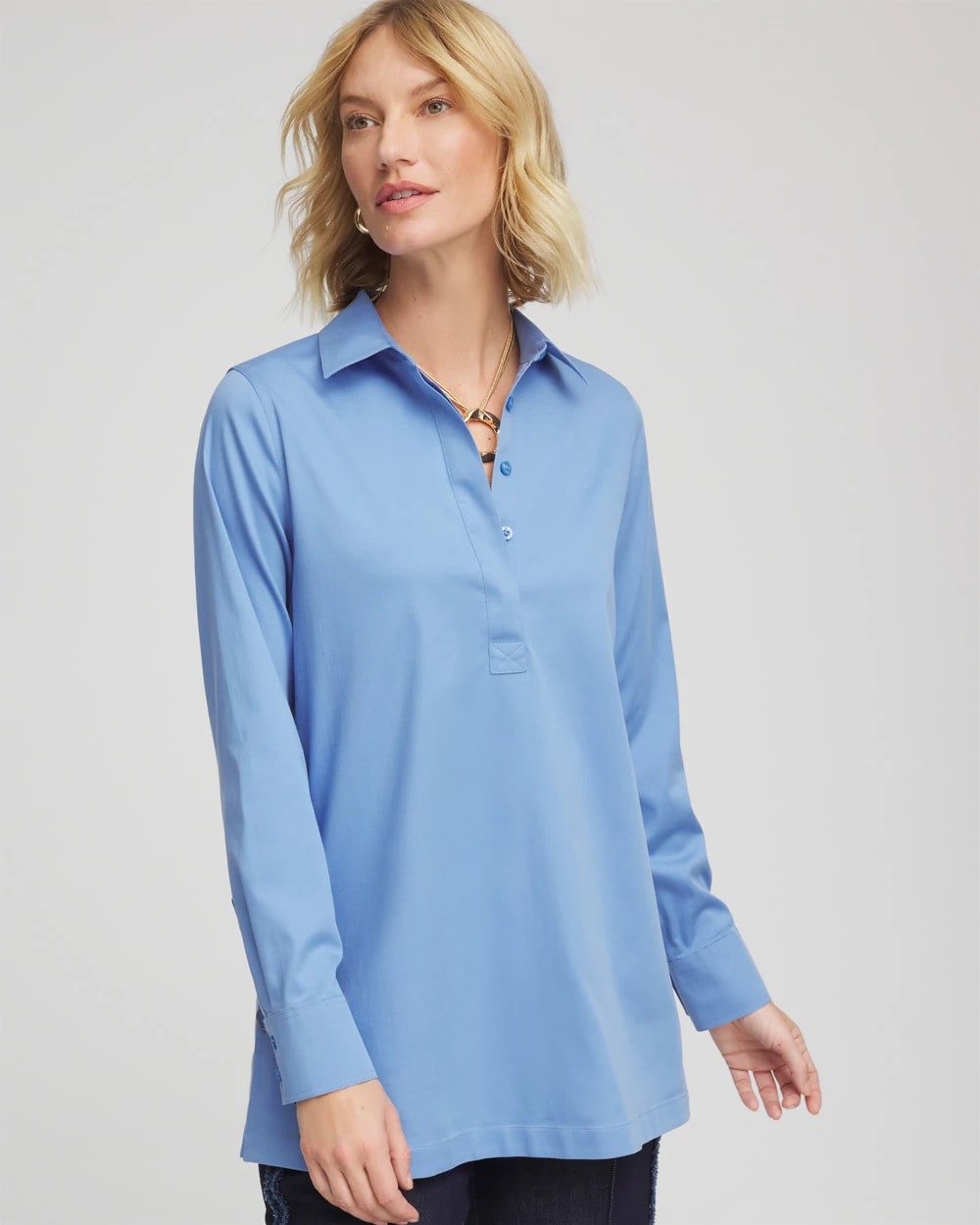 Chico's No Iron™ Stretch Tunic Tidal Blue