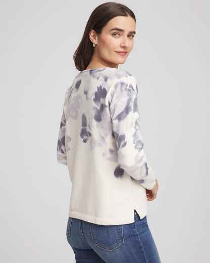 Chico's Printed V-Neck Sweater Multi