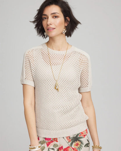 Chico's Dolman Sleeved Sweater Tee River Rock