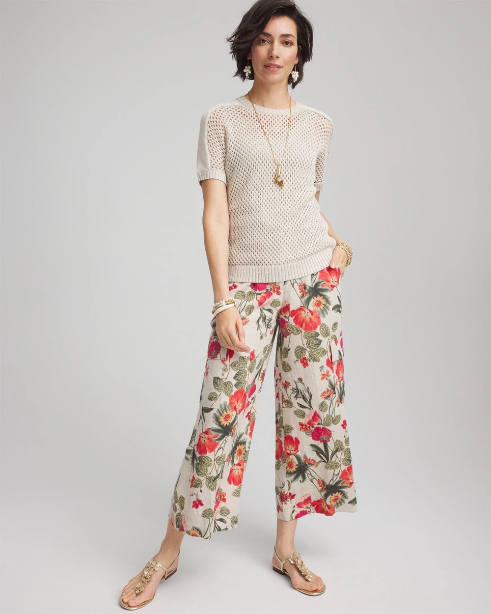 Chico's Dolman Sleeved Sweater Tee River Rock