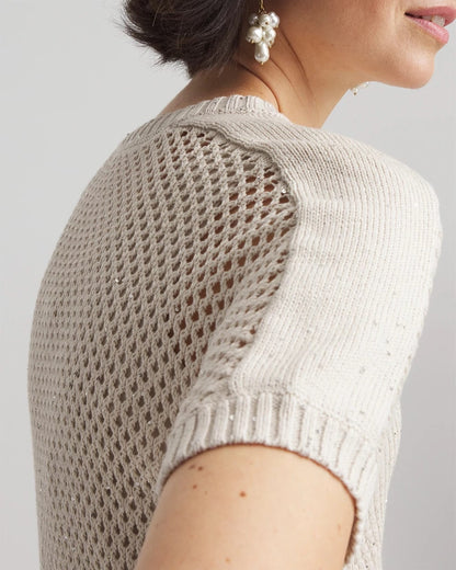 Chico's Dolman Sleeved Sweater Tee River Rock