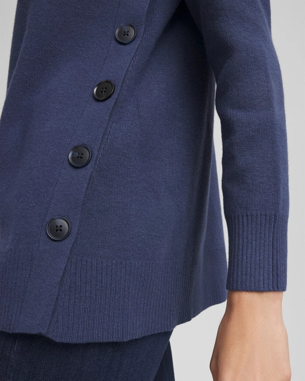 Chico's Button Tunic Sweater Indigo Sky