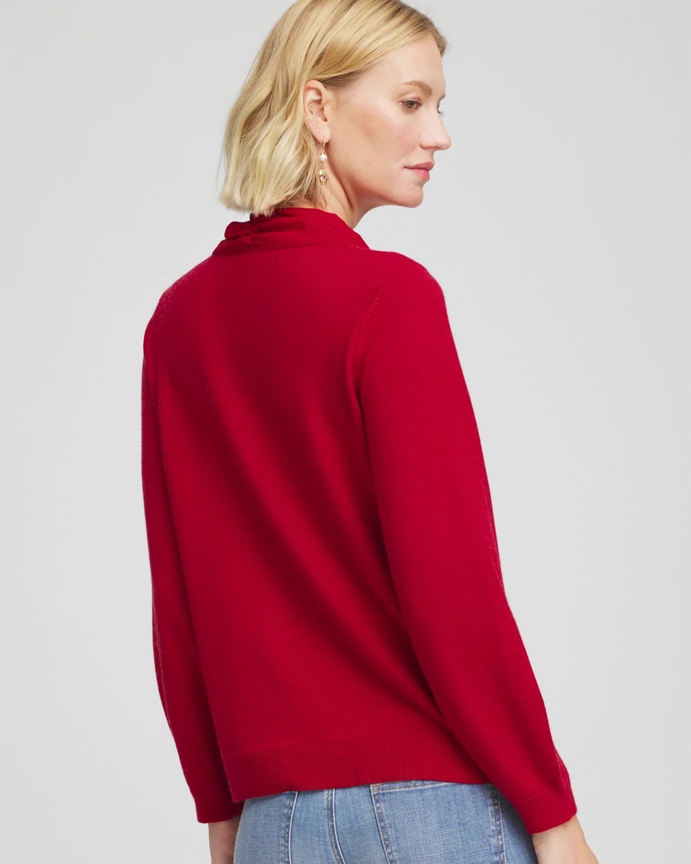 Chico's Bow-Detailed Sweater Carmine Red