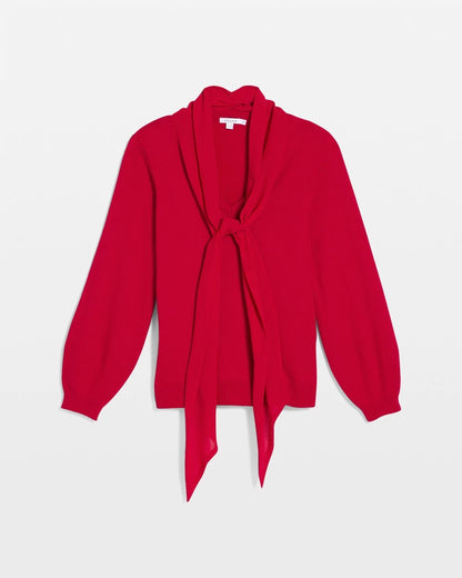 Chico's Bow-Detailed Sweater Carmine Red
