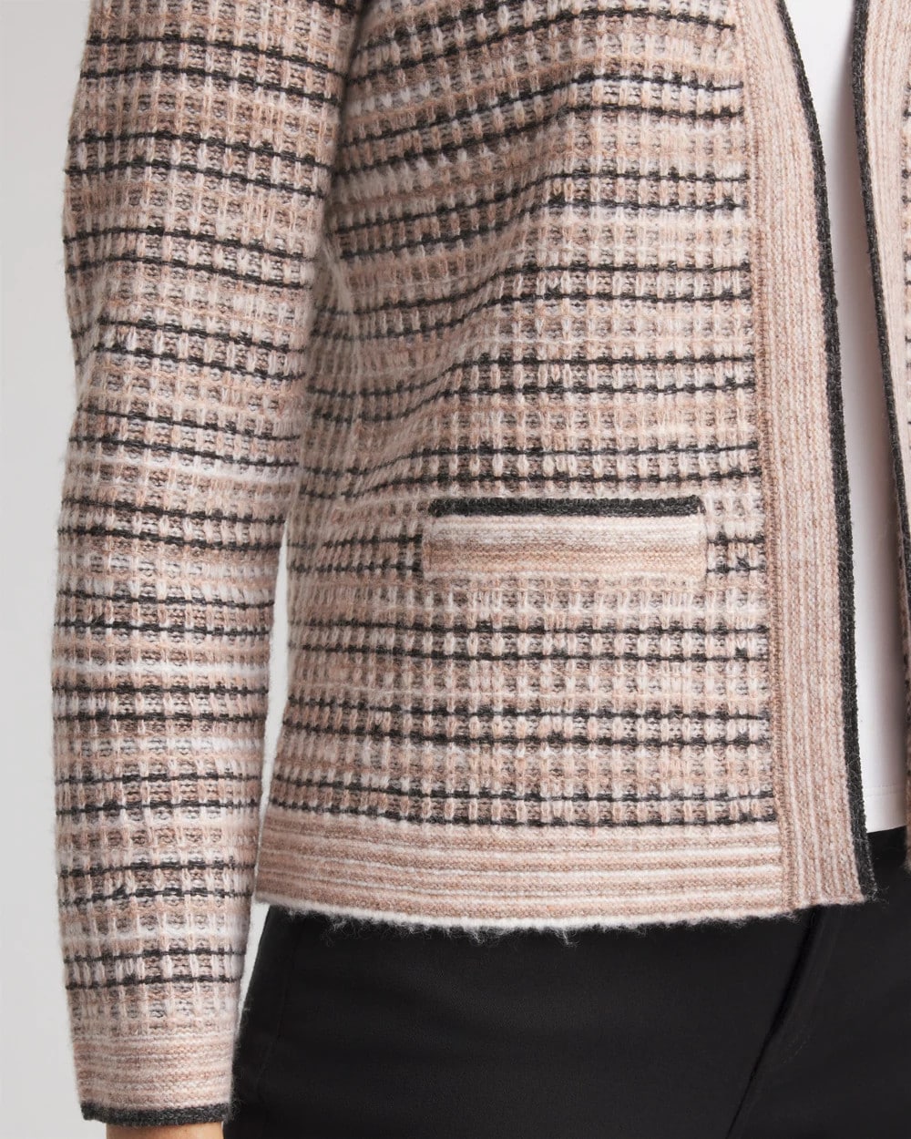 Chico's Sunset Abstract Sweater Jacket Black