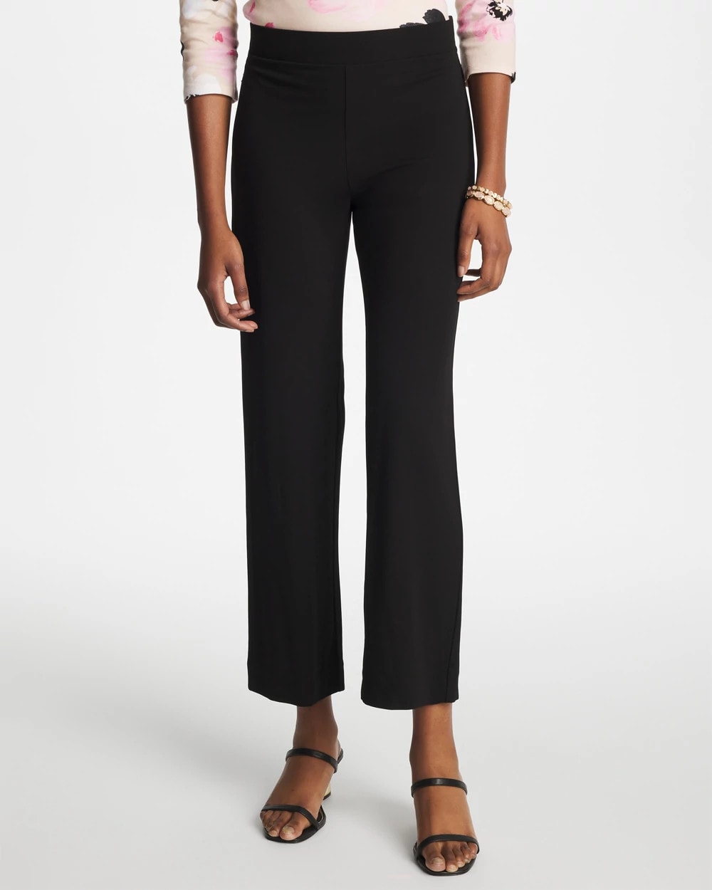 Chico's Matte Jersey Cropped Pants Black