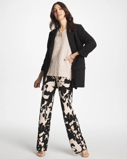 Chico's Shadow Blossom Matte Jersey Pants Black