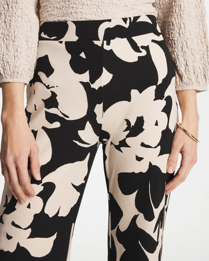 Chico's Shadow Blossom Matte Jersey Pants Black