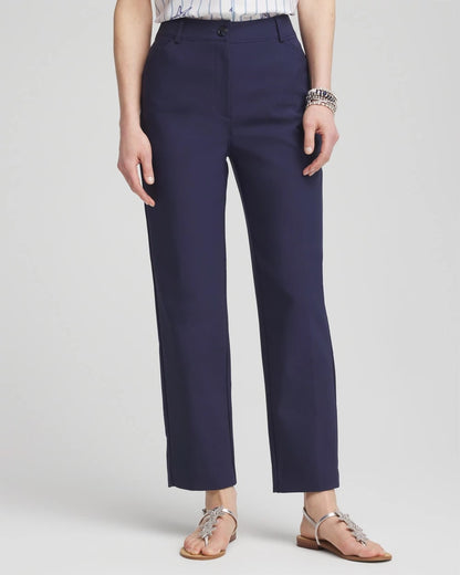 Chico's Fly Front Ankle Pants Passport Blue