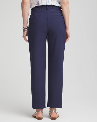Chico's Fly Front Ankle Pants Passport Blue