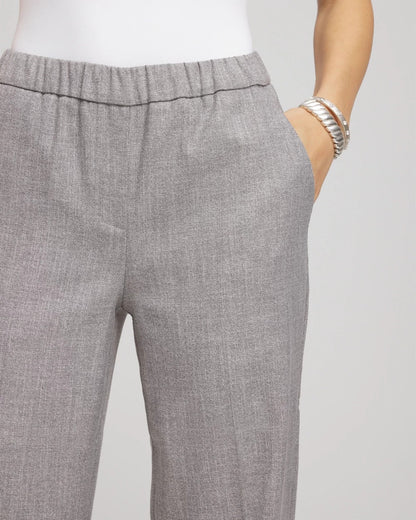 Chico's Shimmer Straight Tapered Ankle Pants Silver