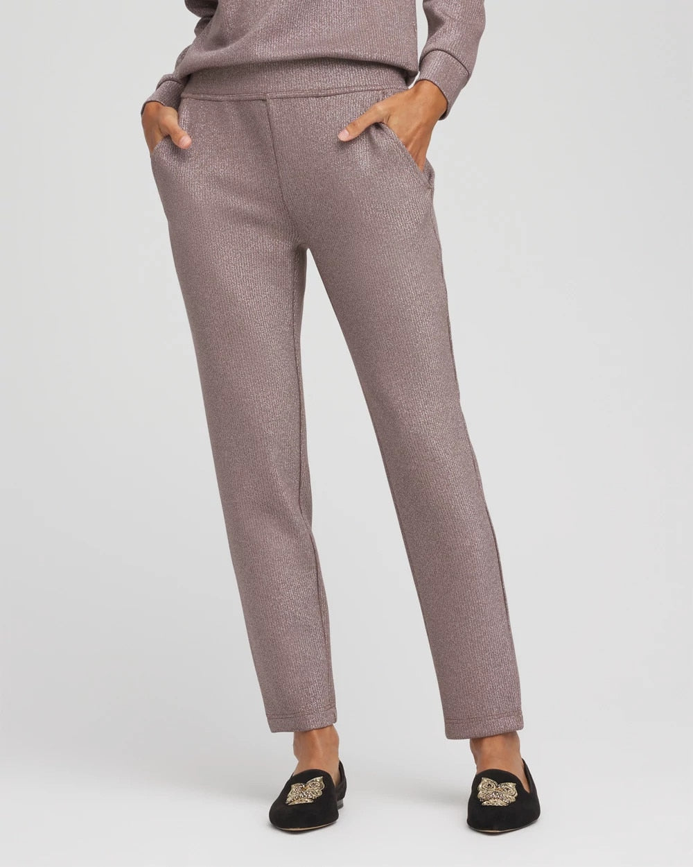Chico's Zenergy® Sparkle Tapered Ankle Pants Walnut