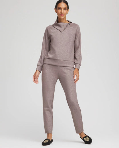 Chico's Zenergy® Sparkle Tapered Ankle Pants Walnut