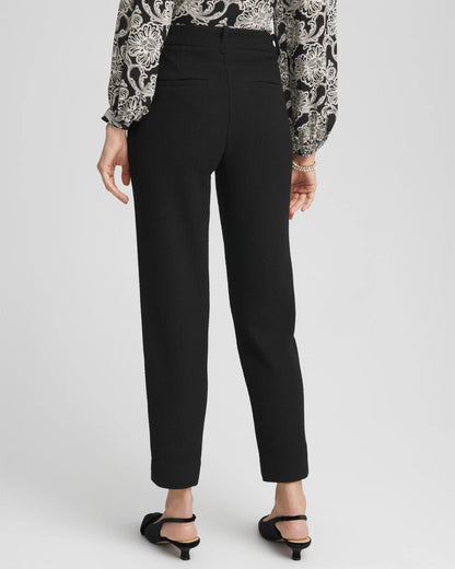 Chico's Matelassé Slim Tapered Ankle Pants Black