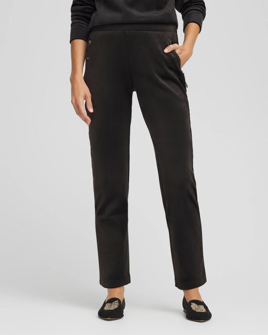 Chico's Zenergy® Velour Tapered Ankle Pants Black