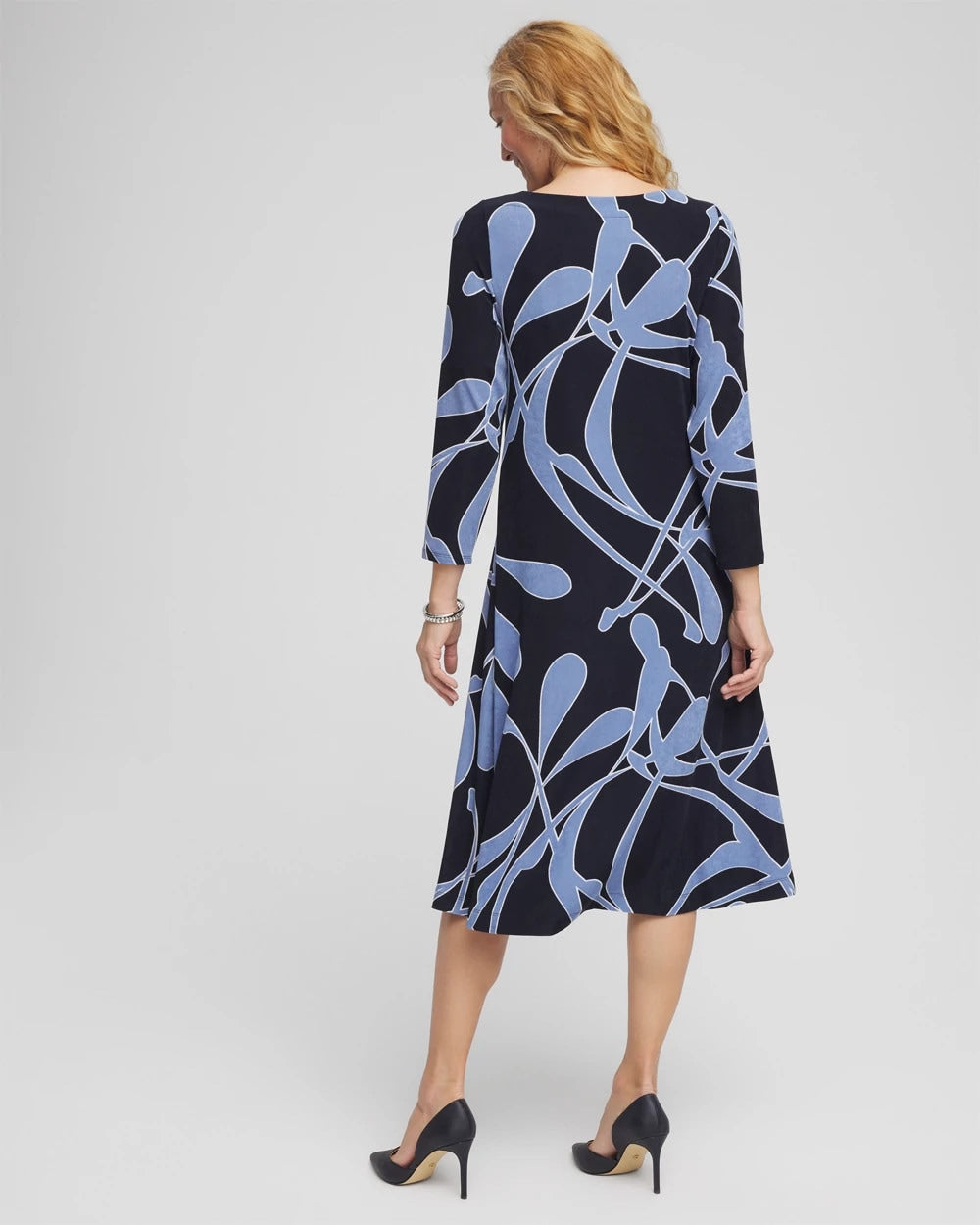 Chico's Travelers™ Abstract Midi Dress Travelers India Ink