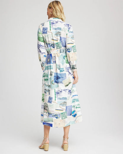 Chico's Port Call Maxi Shirtdress Ecru
