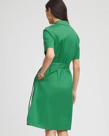 Chico's Shirttail Hem Popover Dress Jardin Green