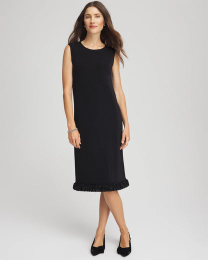 Chico's Travelers™ Fringe Hem Tank Dress Travelers Black