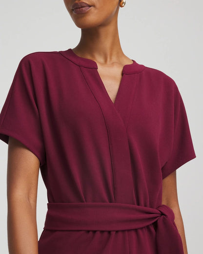 Chico's Belted Dolman-Sleeve Jumpsuit Deep Chianti