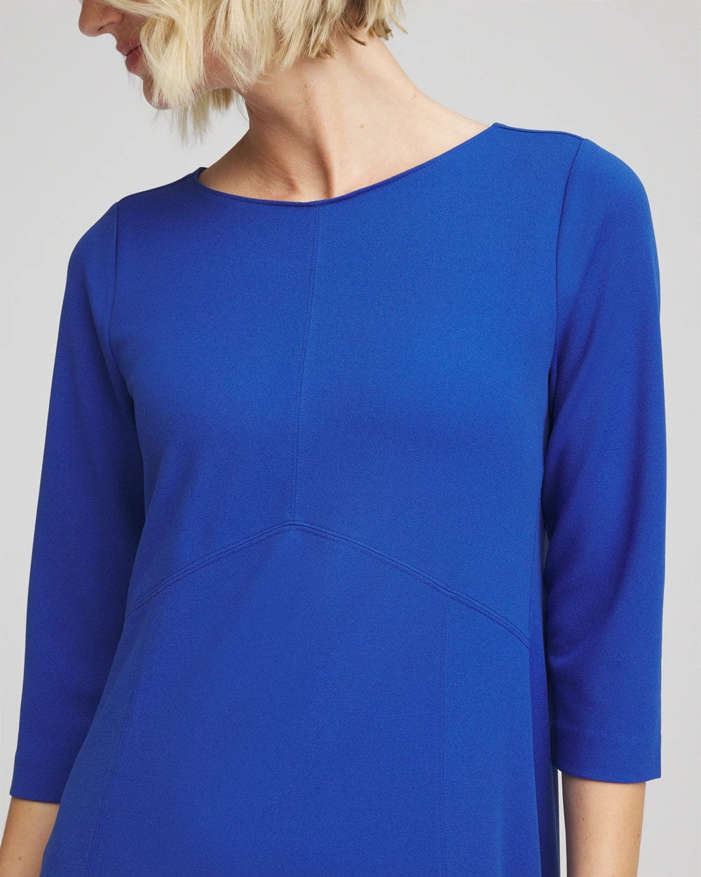 Chico's Seamed Crepe Maxi Dress Cobalt Stone