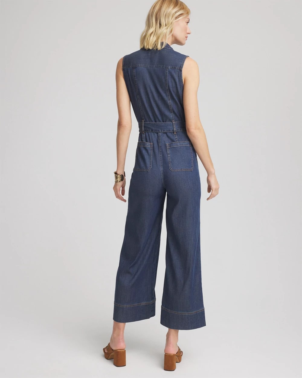 Chico's Denim Wide-Leg Jumpsuit Biscayne Blue