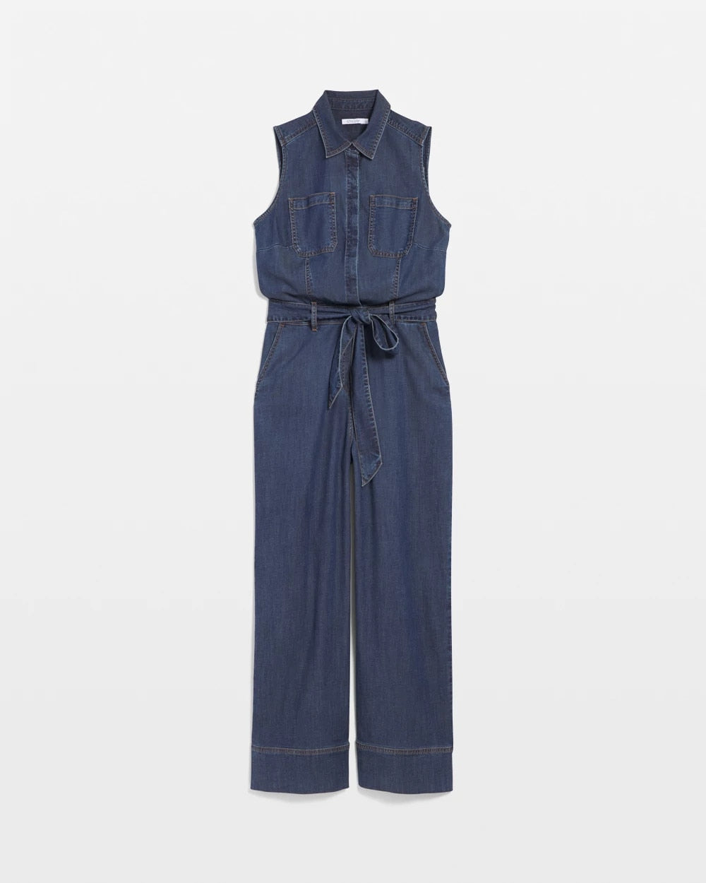 Chico's Denim Wide-Leg Jumpsuit Biscayne Blue