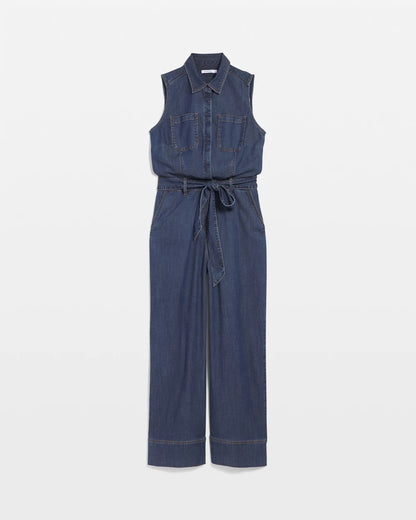Chico's Denim Wide-Leg Jumpsuit Biscayne Blue