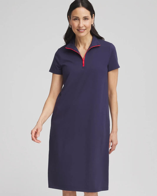 Chico's Zenergy® UPF Half-Zip Dress Passport Blue