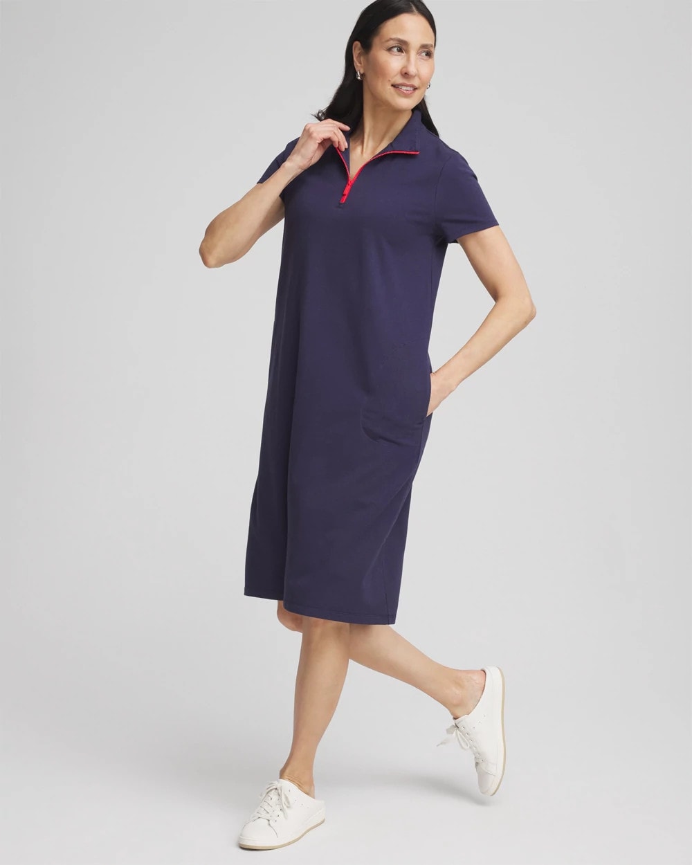 Chico's Zenergy® UPF Half-Zip Dress Passport Blue