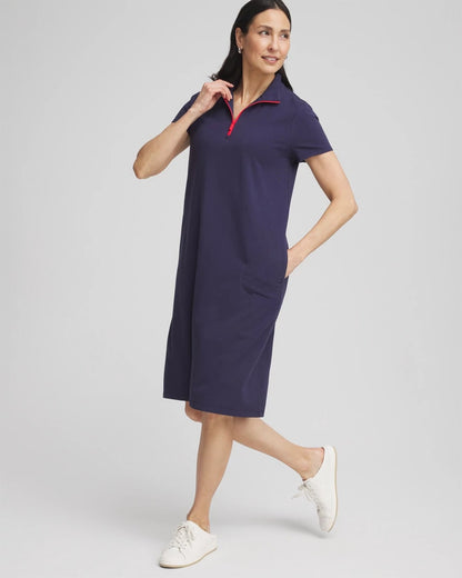 Chico's Zenergy® UPF Half-Zip Dress Passport Blue