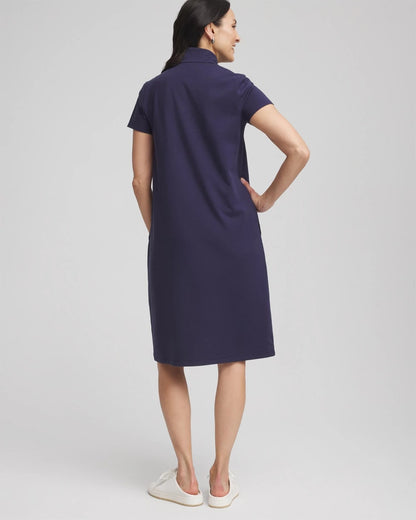 Chico's Zenergy® UPF Half-Zip Dress Passport Blue