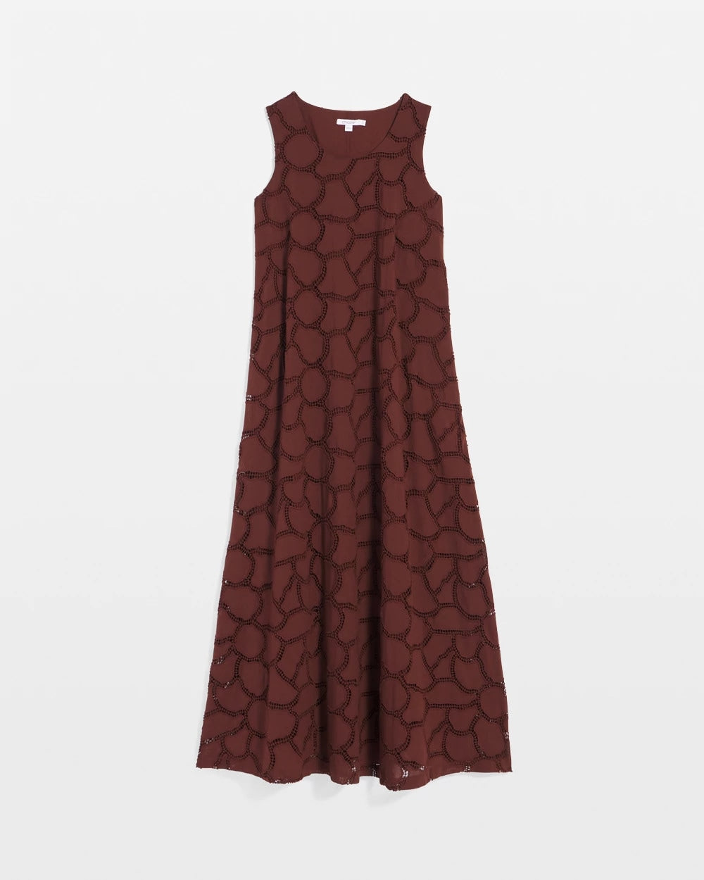 Chico's Eyelet Cutout Maxi Tank Dress Cacao