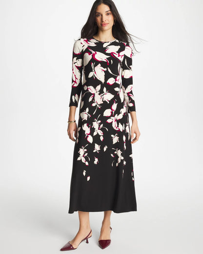 Chico's Column Knit Maxi Dress Black
