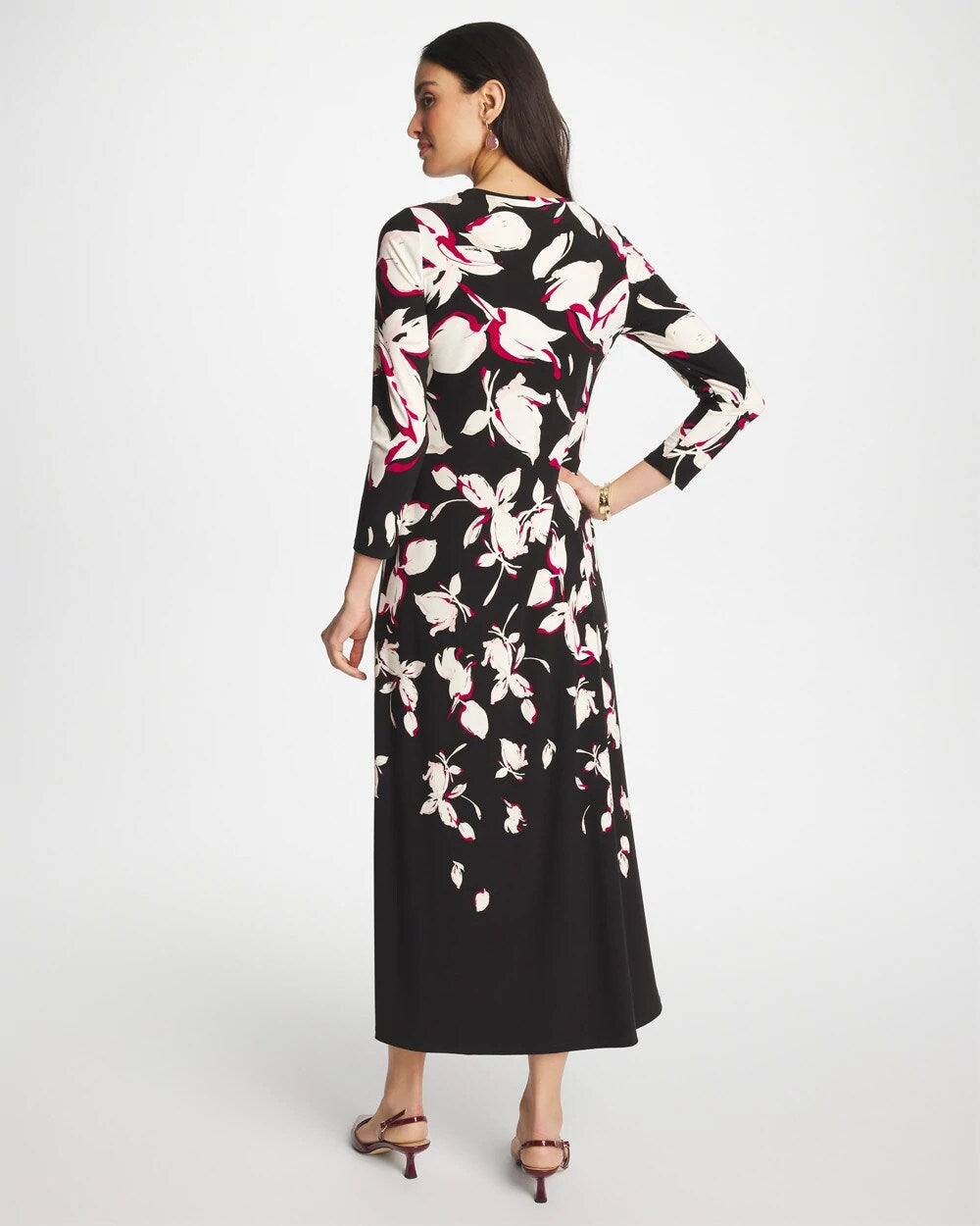 Chico's Column Knit Maxi Dress Black