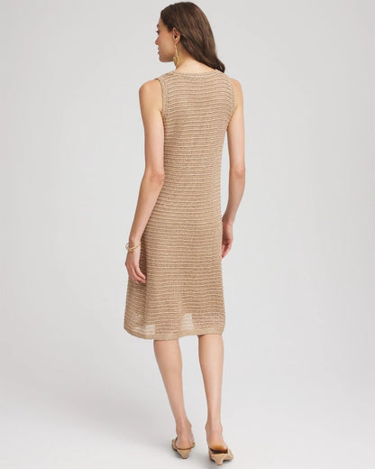Chico's Crochet-Knit Sequins Tank Dress Cafe Aroma