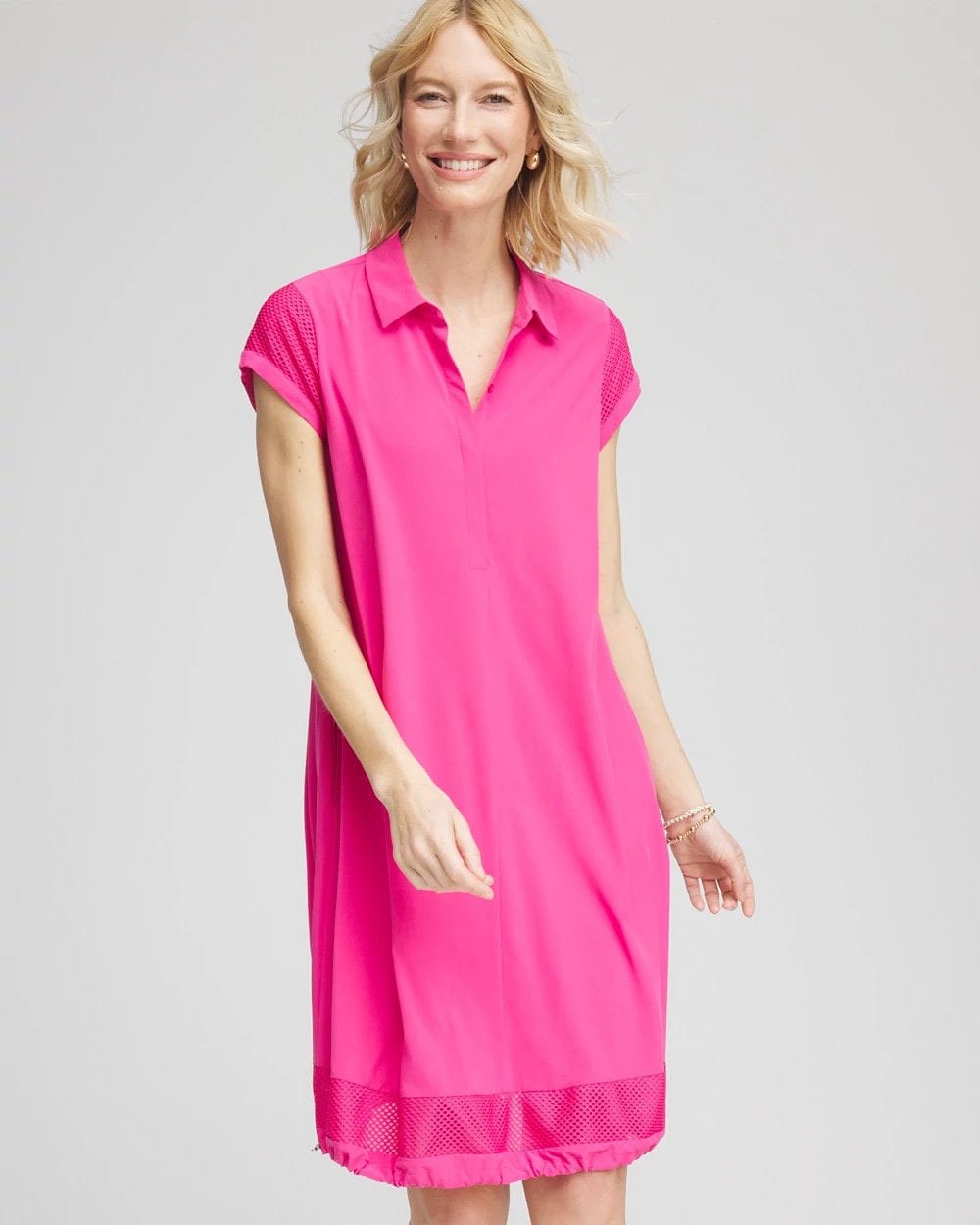 Chico's Zenergy® UPF Mesh-Trim Bungee Dress Crushed Berries