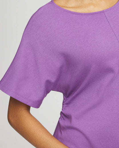 Chico's Fit and Flare Cinched Waist Dress Plum Shade