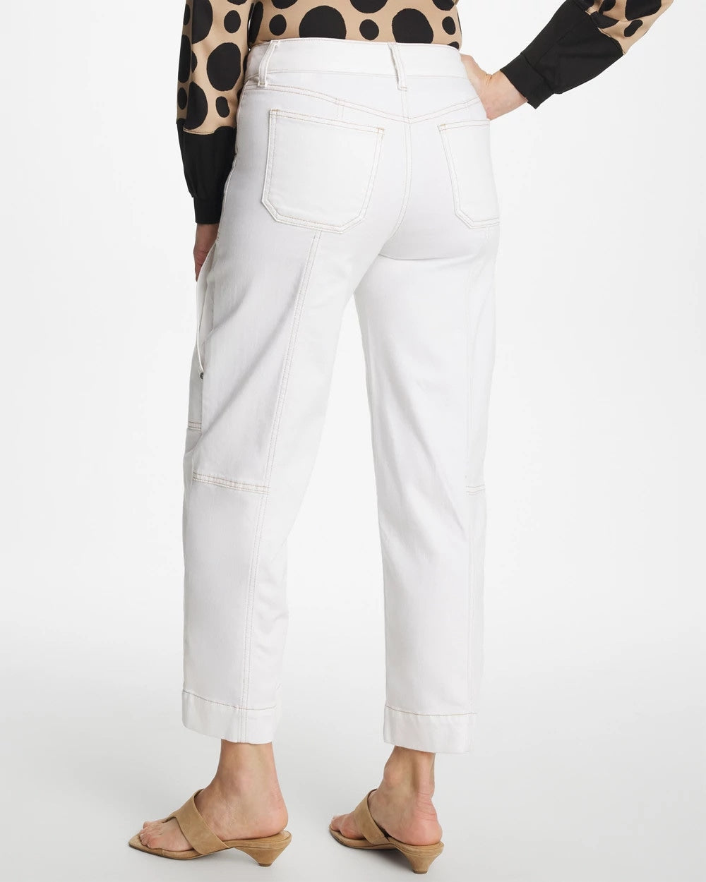 Chico's Utility Wide Pull-On Crop Jeans Alabaster