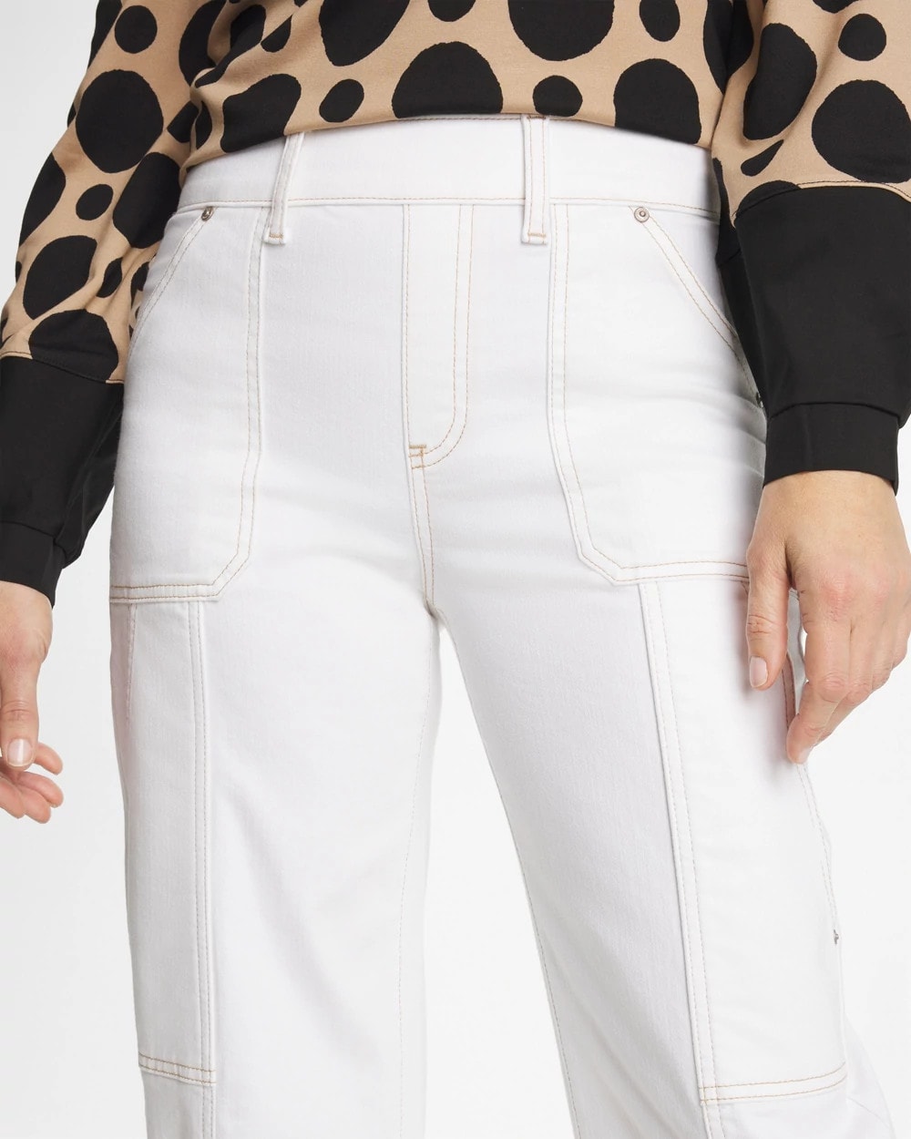 Chico's Utility Wide Pull-On Crop Jeans Alabaster