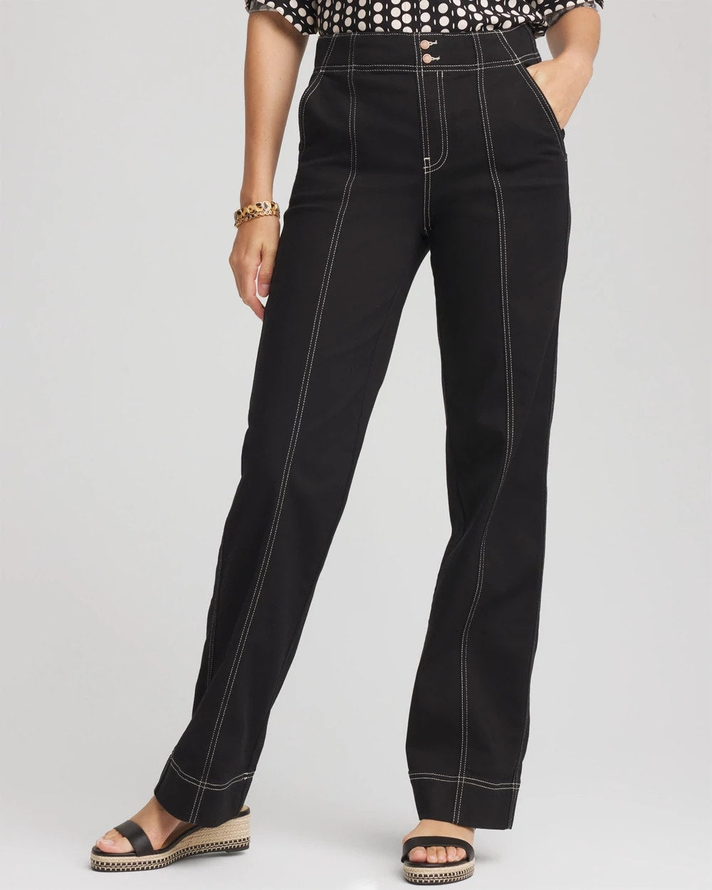 Chico's Pull-On Wide-Leg Jeans Black