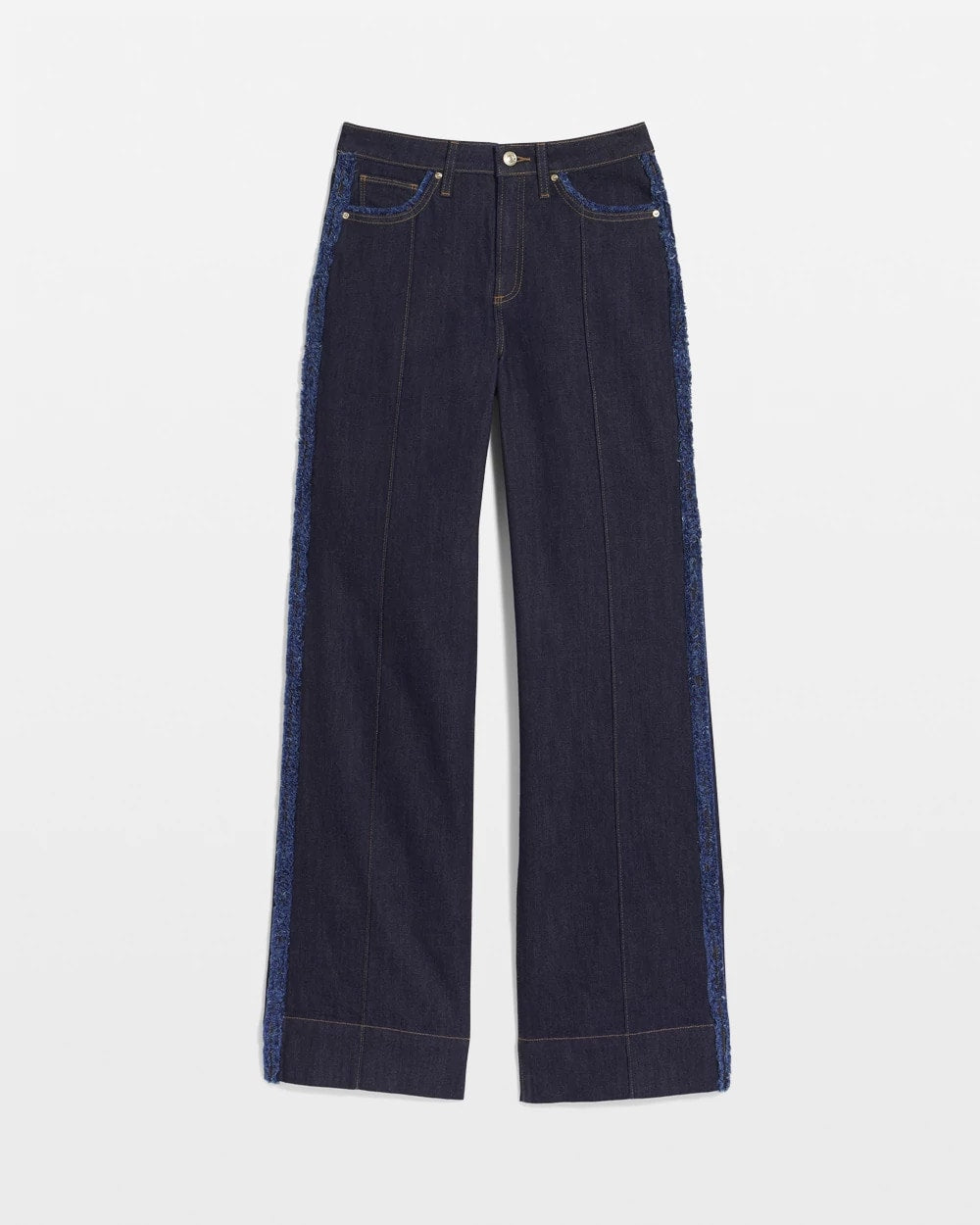 Chico's Frayed High-Rise Wide-Leg Jeans Cedar Rinse