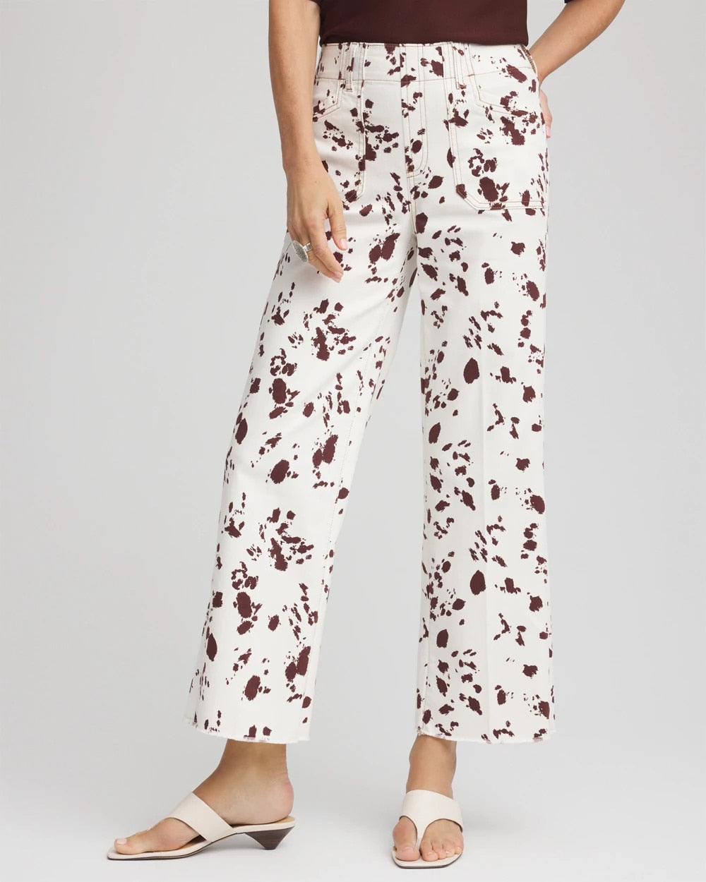 Chico's Pampas Pony Pull on Wide Crop Ecru